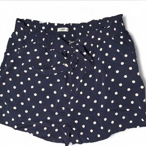 Navy with White Polka Dot Women's Shorts XL